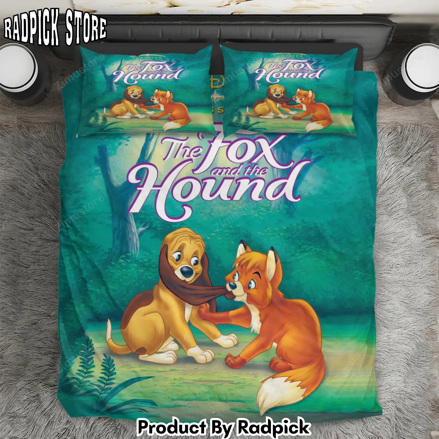 Radpick the fox and the hound poster 9 3pcs 3pcs bedding set duvet cover and pillow cases gift for fan rp3271257